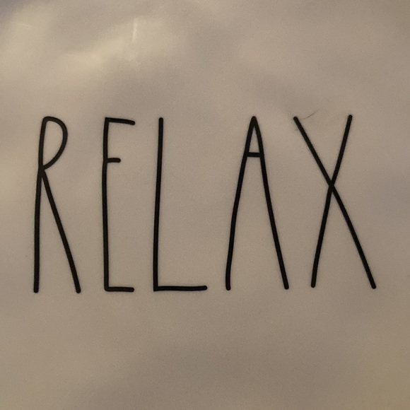 Rae Dunn, White, Relax Plate, 10 inch - Picture 2 of 4